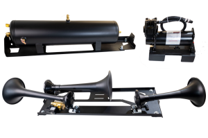 Ford F-350 Onboard Air System with Horns - Kleinn Air Horns - Model 730 Horns - `23-`24 Ford F-350 Onboard Air System with Horns - Kleinn Air Horns - Model 730 Horns - `23-`24